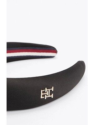 Tommy Hilfiger Kadın Siyah Monogram Saç Bandı