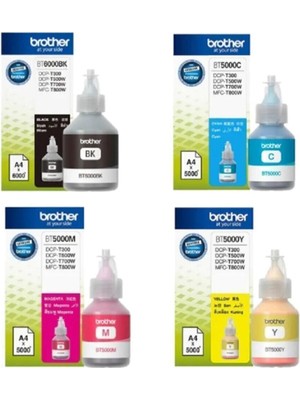 Brother BT6000BK / BT5000C / BT5000Y / BT5000M 4'lü Mürekkep Set