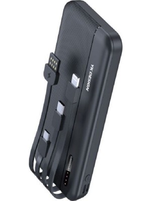 Buffer® 1000 Mah Micro Type-C USB Lightning 4 Kablolu Hızlı Kablosuz Şarj Powerbank