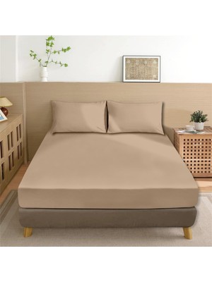 Monolisse Organik Pamuk Akfil Düz Çarşaf Seti Tek Kişilik 160X240 cm Bej