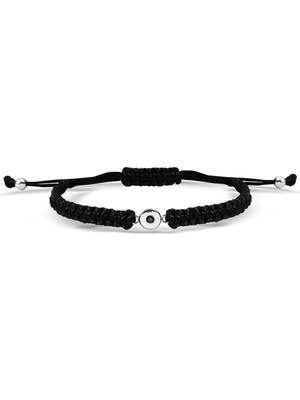 Kuyumcudukkani "siyah Tektaşlı"makrome Ipli Bileklik