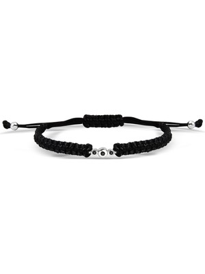 Kuyumcudukkani "siyah Tektaşlı"makrome Ipli Bileklik