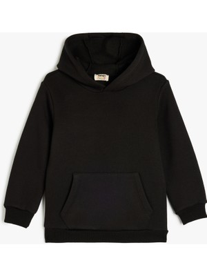 Koton Kanguru Cepli Uzun Kollu Basic Kapşonlu Sweatshirt