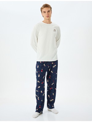 Koton Yılbaşı Temalı Uzun Kollu Örme Pijama Takımı