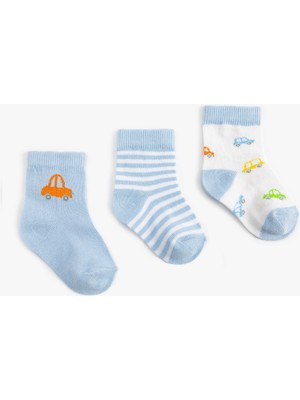 Koton Araba Desenli 3'lü Çorap Seti