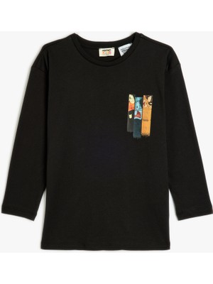 Koton Looney Tunes Lisanslı Uzun Kollu Bisiklet Yaka Pamuklu T-Shirt
