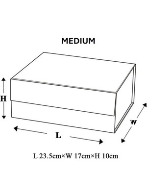 Hediye Dekoratif Kutu M 24X17X10 cm Inci Gri Lamine Mıknatıslı Kapak