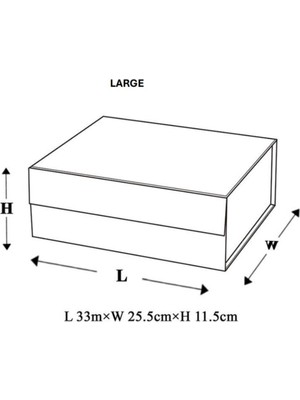 Hediye Kutusu Büyük L 33X25.5X11.5 cm Inci Gri Lamine Mıknatıslı Kapak