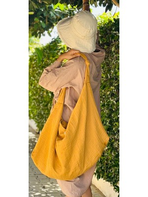Ballena Bag Kadın Müslin Çanta Hardal