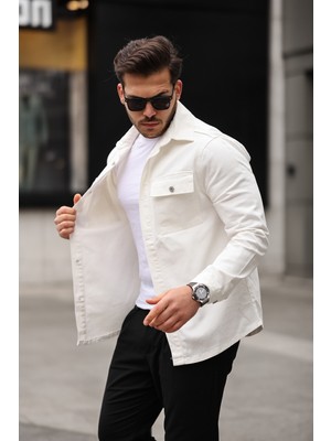 Comstar Erkek Oversize Geniş Kesim Denim Çift Cep Ceket Gömlek