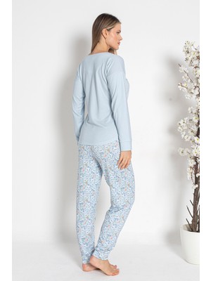 REMSA Kadın Termal Pijama Takımı 24484 Mavi