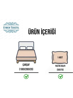 Magnolia Eymen Tek Kişilik Piramit Çarşaf Seti