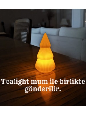 Peradesign Çam Ağacı Tealight Mumluk Dekoratif Kış Konsepti Yılbaşı Süsleri 10CM-15CM-20CM