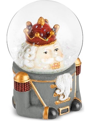 Karaca New Year Yılbaşı Nutcracker Kar Küresi 4,6 x 6,4 cm Gri