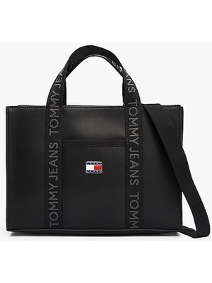 Tommy Hilfiger Logolu Kadın Siyah Omuz Çantası