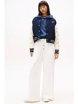 Tommy Jeans Kadın Beyaz Jogger Eşofman Altı