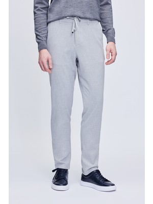 Gri Rahat Kesim Yandan Cepli Jogger Pantolon