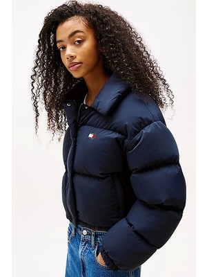 Tommy Hilfiger Tommy Jeans Kadın Lacivert Şişme Mont