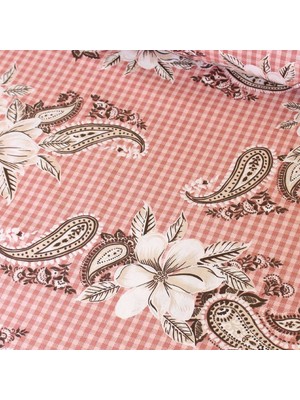 Kiremit Şal Desen Nevresimlik Poplin Kumaş-Vera