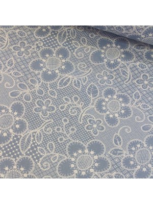 Indigo Dantel Nevresimlik Poplin Kumaş-Dstr