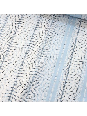 Mavi Yıldız Nevresimlik Poplin Kumaş-Vrgld