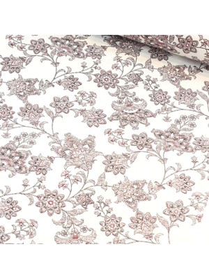 Menekşe Şal Kırmızı Nevresimlik Poplin Kumaş-Vrgld