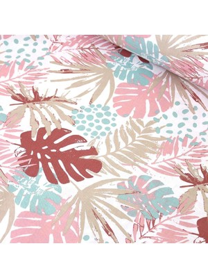 Troplik Yaprak Yavruağzı Nevresimlik Poplin Kumaş-Vera