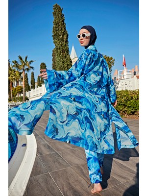 Remsa Mayo Remsa Tesettür Mayo Üzerine Tek Kaftan Kimono Pareo RP010 Nil