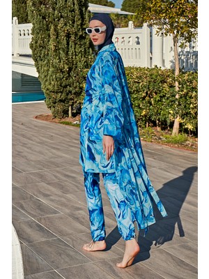 Remsa Mayo Remsa Tesettür Mayo Üzerine Tek Kaftan Kimono Pareo RP010 Nil