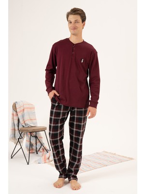 REMSA Erkek Penye Interlok Pijama Takımı 24430 Bordo