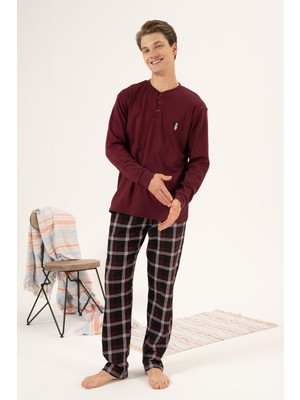 REMSA Erkek Penye Interlok Pijama Takımı 24430 Bordo