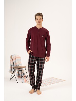 REMSA Erkek Penye Interlok Pijama Takımı 24430 Bordo