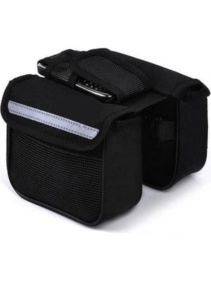 Çerçici Bisiklet Çok Amaçlı Heybe Çanta  Kadro Üstü Telefon Tutuculu - Siyah