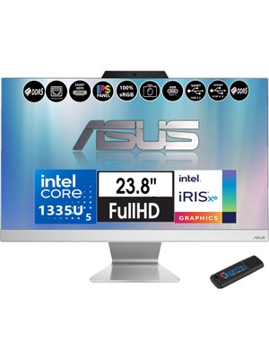 Asus A3402 Intel Core I5 1335U 96GB Ddr5 4tb SSD Fhd 23.8" IPS 100Hz WINDOWS11PRO All In One Bilgisayar A3402WBAK 58512W0DW25+ZETTAUSBBELLEK