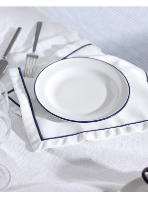 Madame Coco Retro 4'Lü Pasta Tabağı Seti - Mavi/Beyaz