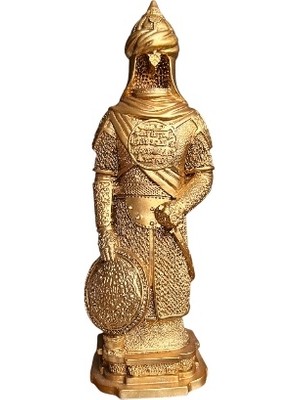 Ony Yapım Zırhlı Cevşen Ayetli Asker Altın Renkli Büyük Boy Biblo