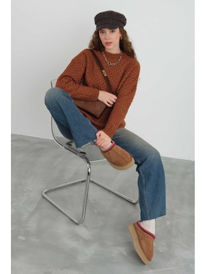 Örümcek Örgülü Kazak Kiremit