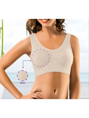 Destekli Büstiyer Sporcu Fitness Dikişsiz Çıkartılabilen Petli