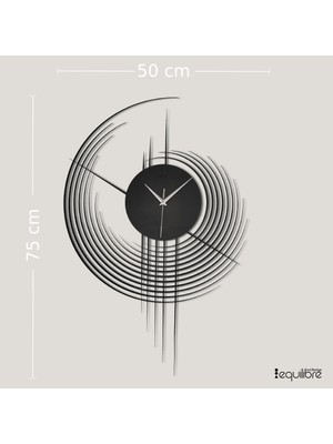 Equilibre Art Design Brush Dekoratif Metal Duvar Saati