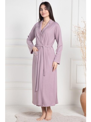 Mecit Pijama Mecit 6107 Gül Kurusu Kadın Büyük Beden Sabahlık