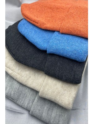 Tekno Trust Unisex Düz Basic Katlamalı Kışlık Yerli 5'li Bere Takımı