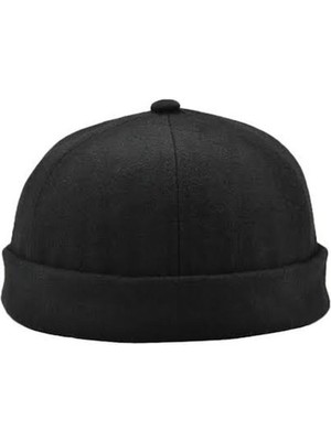 Tekno Trust Kışlık Yün Karışımlı Arkasından Ayarlanabilir Unisex Hip Hop Docker Siyah Şapka