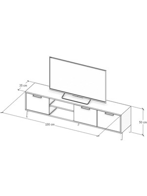 Kayhan Ahşap Mdf Kaman Ceviz Tv Ünitesi 180 cm