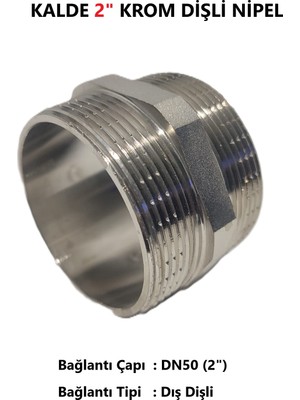Kalde 2" Sarı / Krom Dişli Nipel DN50 - Chrome Nipple