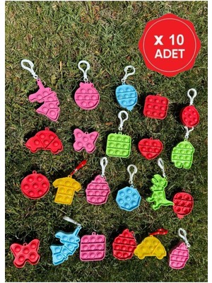 10 Adet Oyuncak Popit Anahtarlık Hediyelik Doğum Günü Hediyesi Karne Hediyesi