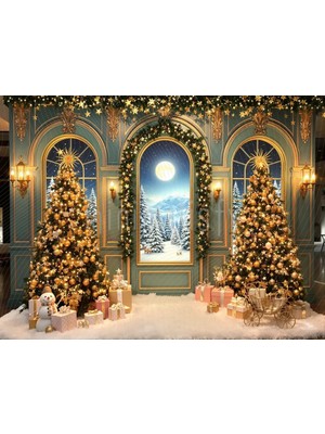 Büyüleyici Kış Manzarasıyla Işıldayan Arka Plan, 200x150cm, Stüdyo Fonu