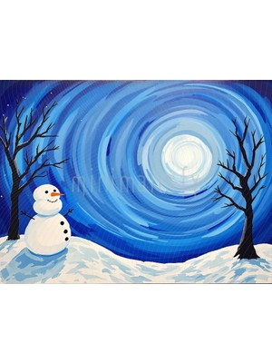 Karlı Kış Manzarası: Büyüleyici Arka Plan, 200x150cm, Stüdyo Fonu