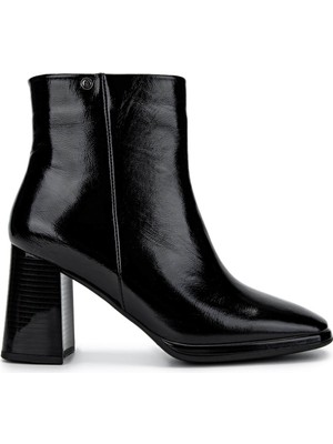 Tamer Tanca Kadın  Deri Siyah Rugan Topuklu Bot 1078 25072 Bn Bot SK24-25 Sıyah Rgn