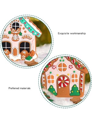 Yue Store Pvc Noel Evi Kolye Noel Ağacı Dekorasyonu 16 Adet Takım (Yurt Dışından)