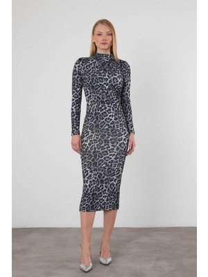 Rays 377-1 Leopar Elbise Füme